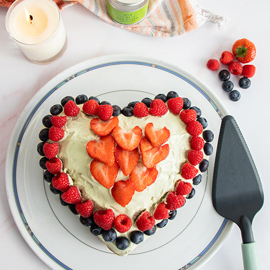 hartjestaart met fruit