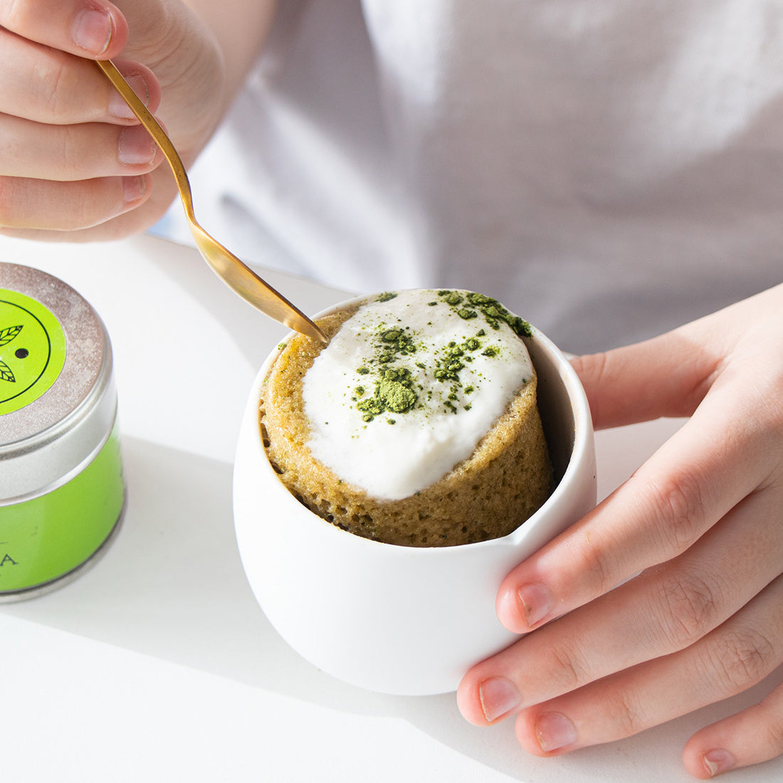 Matcha mug cake