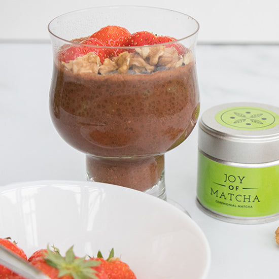 Keto chocolade matcha chia pudding