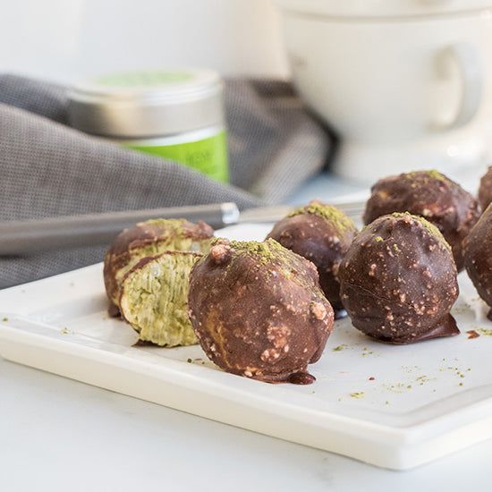 Chocolade matcha energy balls