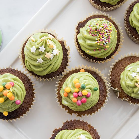 Matcha cupcakes recept met kokosnootcrème