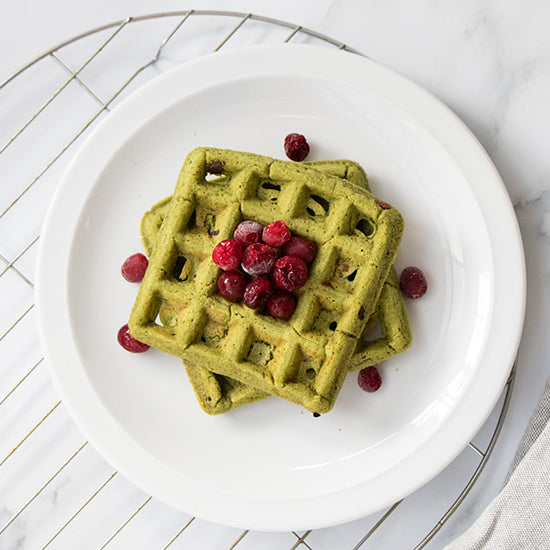 Zelfgemaakte matcha wafels