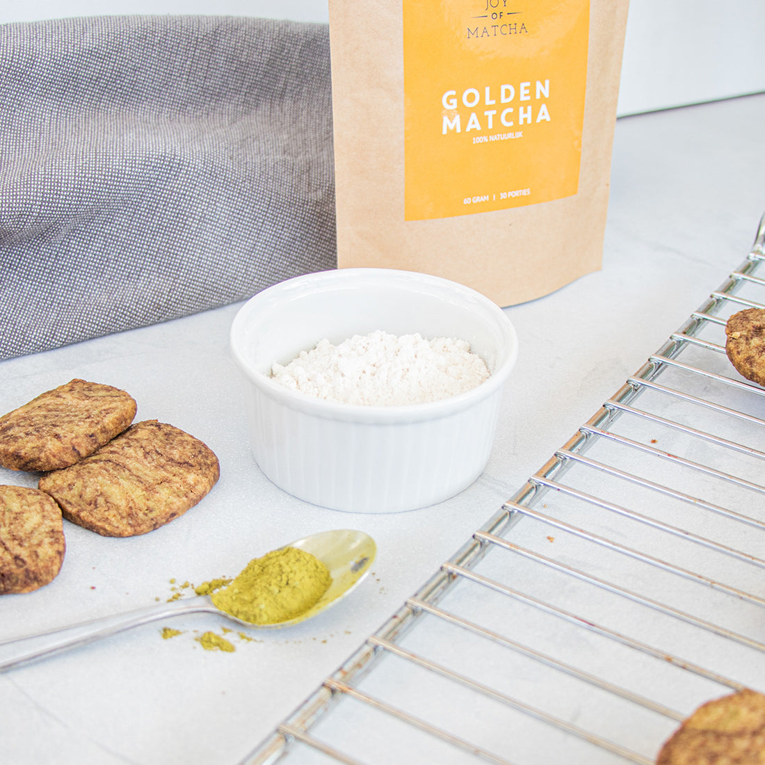Speltkoekjes met matcha