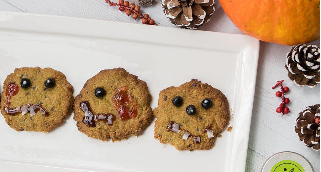 Recept - halloween matcha griezelkoekjes met chocolade