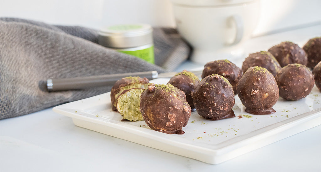 Chocolade matcha energy balls