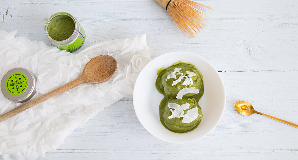 nicecream met bananen en matcha