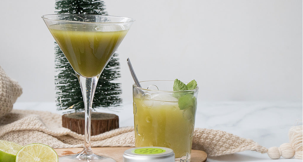 Matcha mocktail en cocktail aperitief