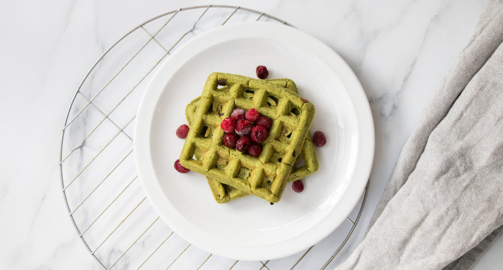 Zelfgemaakte matcha wafels