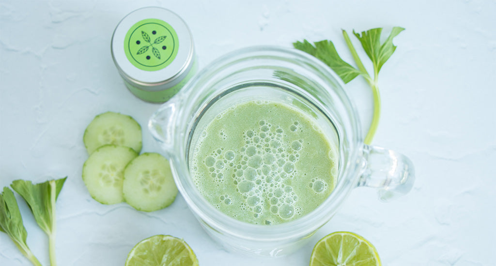 Groene smoothie met matcha en selder
